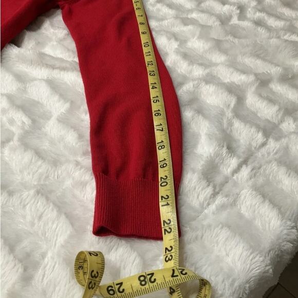 Lauren Ralph Lauren Classic Women’s Red Crew Neck Sweater Size Medium - Picture 4 of 6